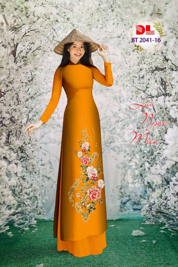 Vải Áo Dài Hoa In 3D AD BT2041 3